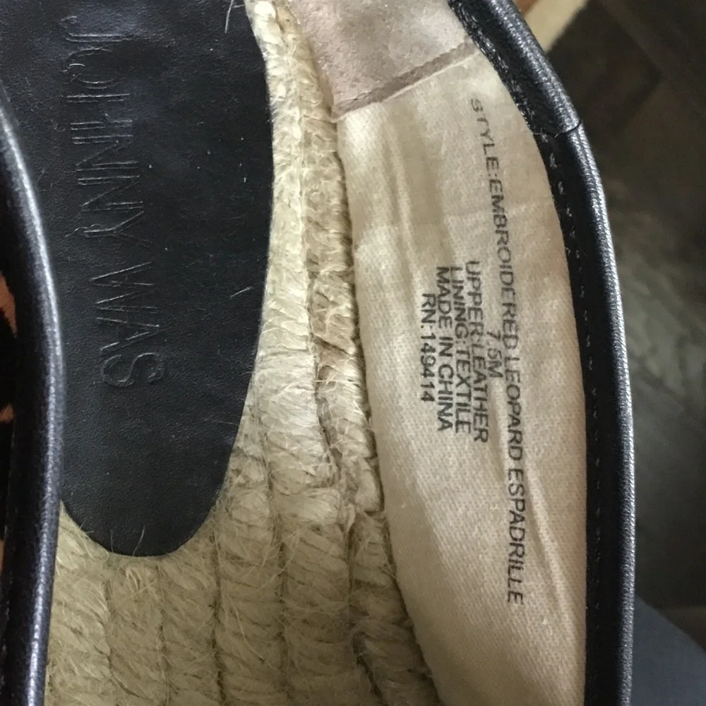 Johnny Was Black Floral Espadrilles (EUC)
